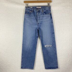 Levi's Jeans Size 29 (29x26.5)‎ Blue Ribcage Straight Premium Denim Button Fly